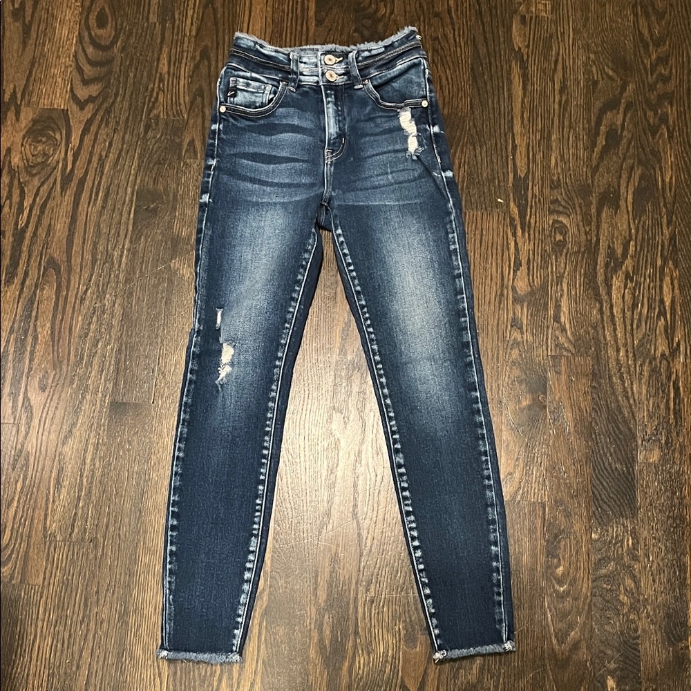 KanCan Dark Blue Distressed Skinny Jeans